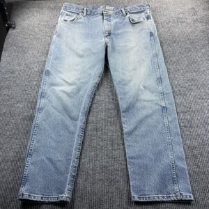 Wrangler Advanced Comfort Jeans Mens 40x30* Light Wash Straight Denim Casual
